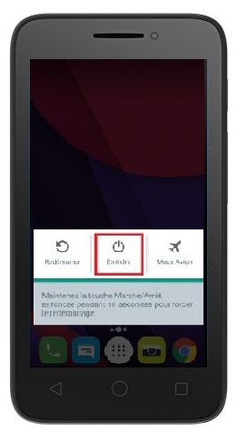Comment éteindre le Alcatel Pixi 3 ?